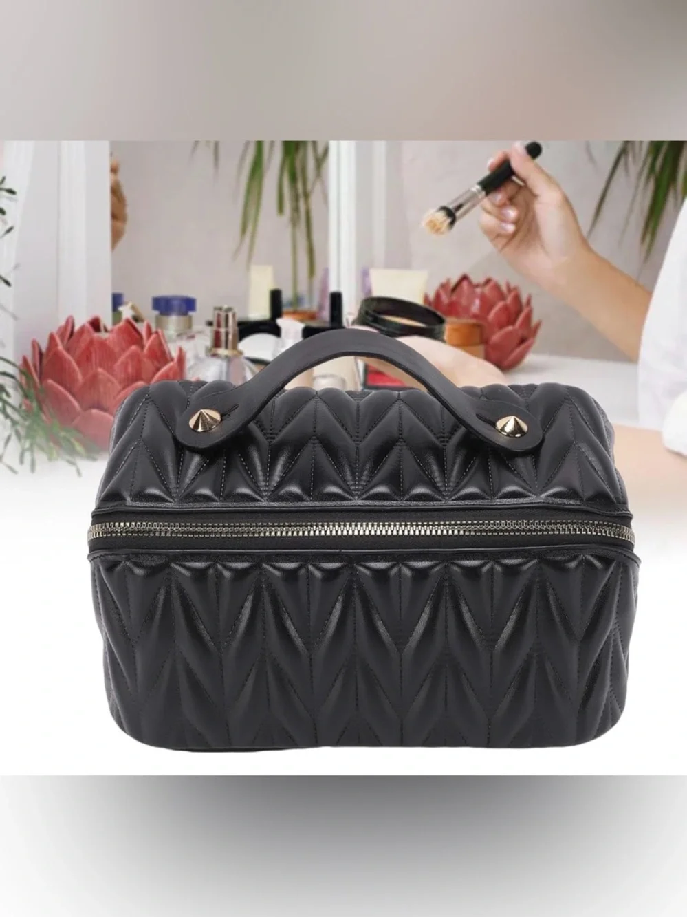 ✨🖤 NWT Travel Makeup Bag – Misvivaus (Black) 🖤✨ - Picture 4 of 8